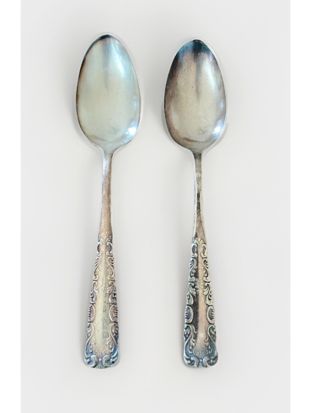 Lot of 2: Antique 1847 Rogers Bros AI Portland Silverplate Serving Spoon 7"
